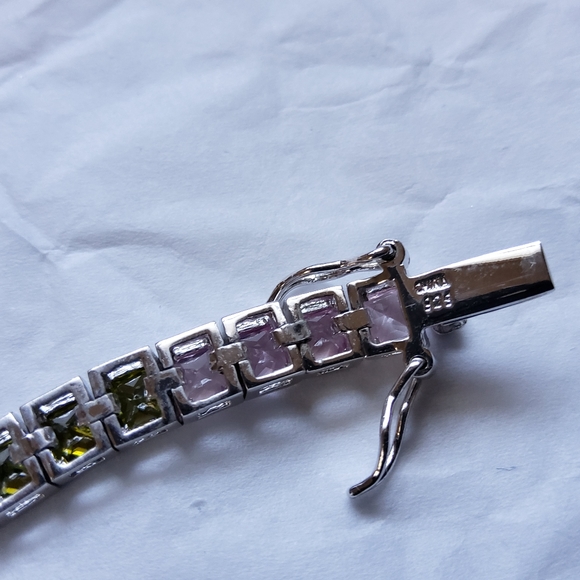 Sterling Silver RP Simulated Gemstone Bracelet - Picture 8 of 9
